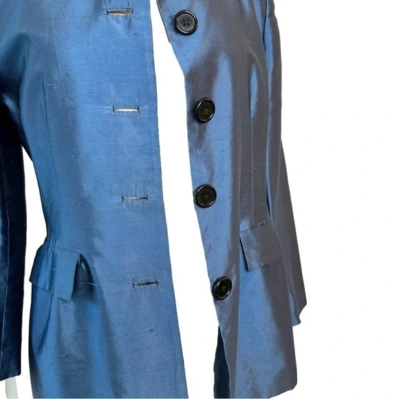 Ralph Lauren Collection Purple Label Size 6 Blue Blazer Lightweight Vintage Silk - Picture 2 of 5